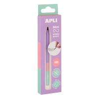 Infinite pencil APLI Infinite Tricolor, HB, 1 pcs, cardboard box with hang tag, violet