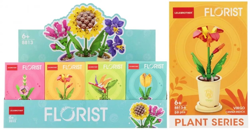 KLOCKI KONSTRUKCYJNE KWIATY MIX 7945, Klocki, Zabawki