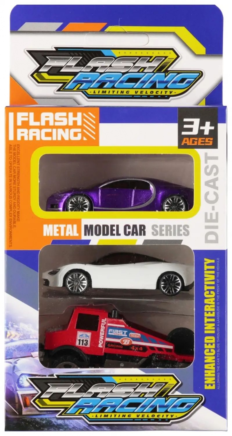 AUTOWYŚCIGOWE MET. 3SZT. 6180, Pojazdy, Zabawki