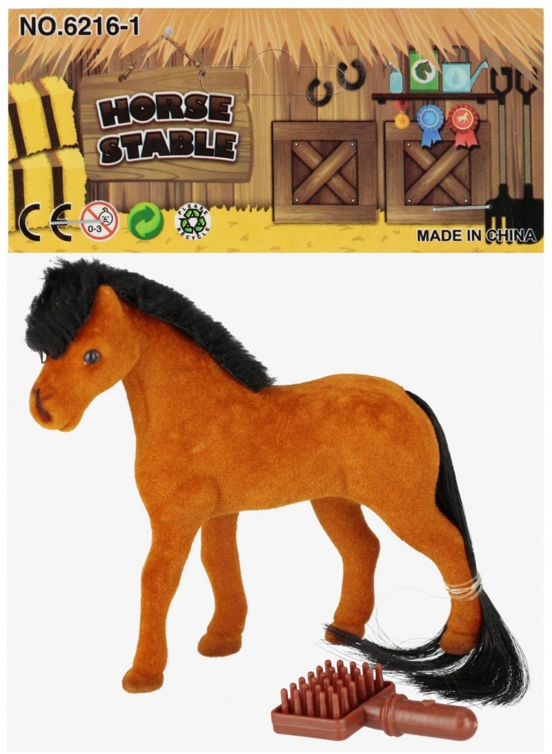 KONIK FLOKOWANY + AKCESORIA 7883, Zabawki