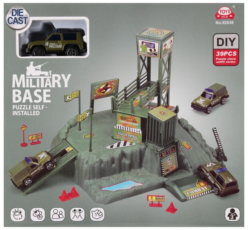 PARKING WOJSKO + AKCESORIA 9710, Kolejki, tory wyścigowe, parkingi, Zabawki