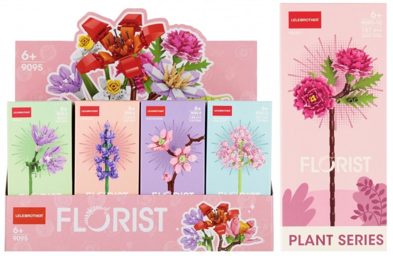 KLOCKI KONSTRUKCYJNE KWIATY MIX 9871, Klocki, Zabawki