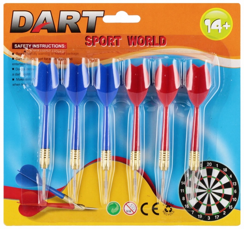 RZUTKI DO TARCZ MET. 6SZT. 9901, Sport i rekreacja, Zabawki