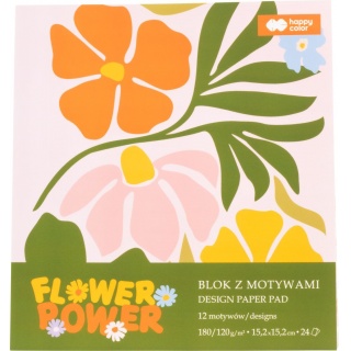 BLOK Z MOTYWAMI BLOOM 15x15cm.24ark.HAPPY COLOR, Bloki, Zeszyty i bloki