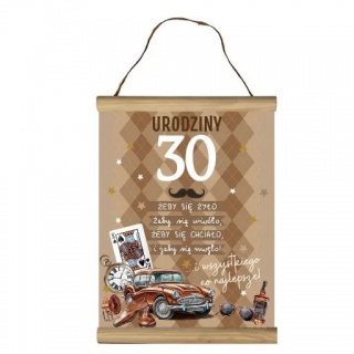 DYPLOM OKOLICZNOŚCIOWY "30" URODZINY UR01-30, Upominki, Art. dekoracyjne i prezentowe