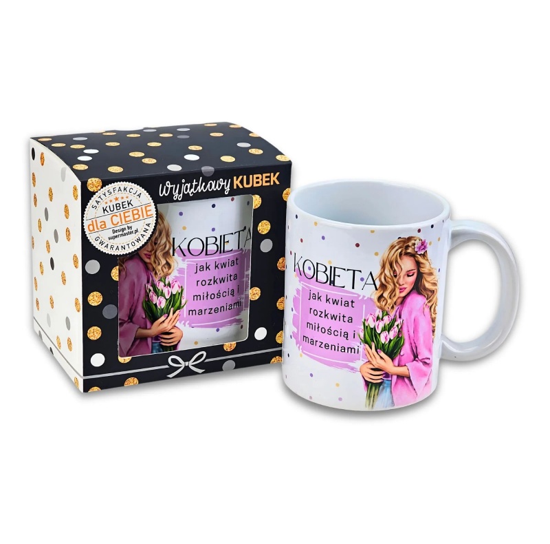 KUBEK OKOLICZNOŚCIOWY WSZYSTKIEGO NAJ. KOBIETA -K1, Upominki, Art. dekoracyjne i prezentowe