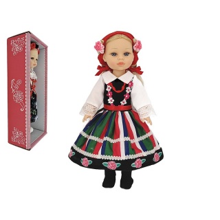 LALKA W STROJU LUDOWYM ŁOWICZANKA(PL),, Lalki, Zabawki