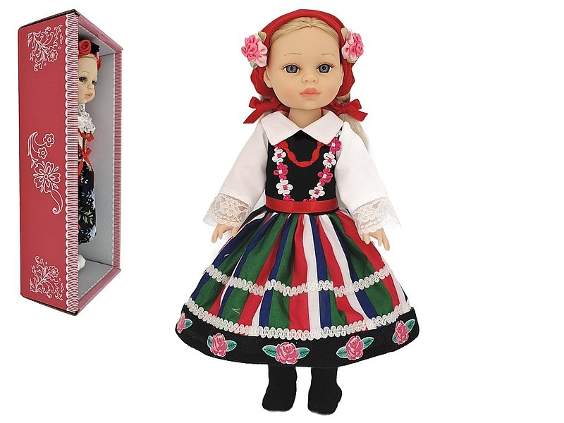 LALKA W STROJU LUDOWYM ŁOWICZANKA(PL),, Lalki, Zabawki