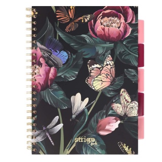 STRIGO PADS KWIATY A4 KRATKA ZIELONY 100K., Kołonotatniki, Zeszyty i bloki