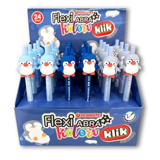 PENMATE DŁUGOPIS WYMAZ.FLEXI ABRA PEGUIN NIEBIESKI, Długopisy, Art. do pisania i korygowania