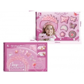 Zestaw do robienia opaski do włos&oacute;w 24 el r&oacute;żowy, Dla dziewczynki, Zabawki