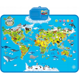 Interaktywna mapa zwierząt świata B/O, Edukacyjne, Zabawki