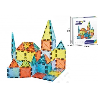 Klocki magnetyczne 43 el color box, Klocki, Zabawki