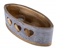 Oval lantern DONAU HOME Golden Heart, 270x95mm, graphite