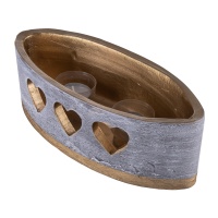 Oval lantern DONAU HOME Golden Heart, 270x95mm, graphite