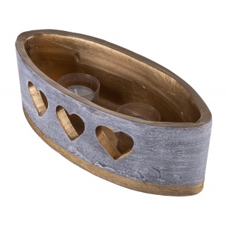 Lampion owal DONAU HOME Golden Heart, 270x95mm, grafitowy, Świece, Wyposażenie biura