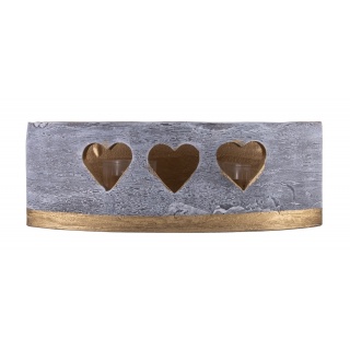 Lampion owal DONAU HOME Golden Heart, 270x95mm, grafitowy, Świece, Wyposażenie biura