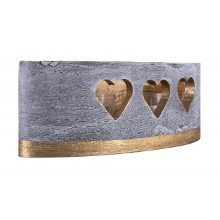 Lampion owal DONAU HOME Golden Heart, 270x95mm, grafitowy, Świece, Wyposażenie biura