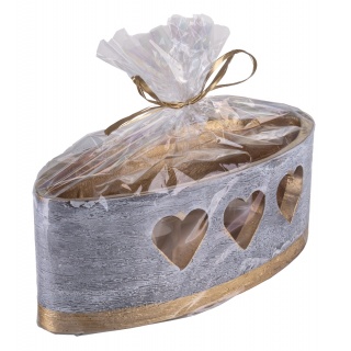 Lampion owal DONAU HOME Golden Heart, 270x95mm, grafitowy, Świece, Wyposażenie biura