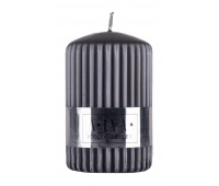 Ribbed pillar candle DONAU HOME Alva, 60x90mm, anthracite