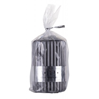 Świeca słupek ryflowana DONAU HOME Alva, 60x90mm, antracyt, Świece, Wyposażenie biura