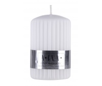 Ribbed pillar candle DONAU HOME Alva, 60x90mm, white