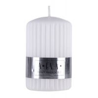 Ribbed pillar candle DONAU HOME Alva, 60x90mm, white