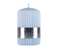 Ribbed pillar candle DONAU HOME Alva, 60x90mm, light blue