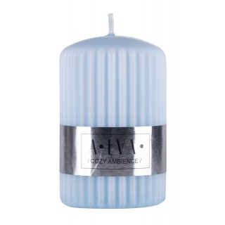 Świeca słupek ryflowana DONAU HOME Alva, 60x90mm, błękitny, Świece, Wyposażenie biura