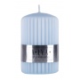 Ribbed pillar candle DONAU HOME Alva, 60x90mm, light blue