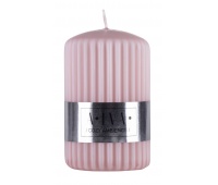 Ribbed pillar candle DONAU HOME Alva, 60x90mm, dusty pink