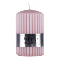 Ribbed pillar candle DONAU HOME Alva, 60x90mm, dusty pink