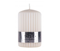 Ribbed pillar candle DONAU HOME Alva, 60x90mm, cream