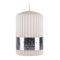 Ribbed pillar candle DONAU HOME Alva, 60x90mm, cream