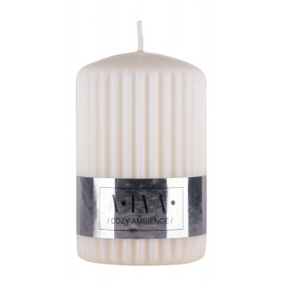 Świeca słupek ryflowana DONAU HOME Alva, 60x90mm, kremowy, Świece, Wyposażenie biura