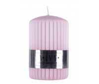 Ribbed pillar candle DONAU HOME Alva, 60x90mm, pink