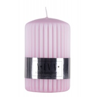 Ribbed pillar candle DONAU HOME Alva, 60x90mm, pink