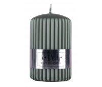 Ribbed pillar candle DONAU HOME Alva, 60x90mm, green