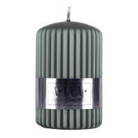 Ribbed pillar candle DONAU HOME Alva, 60x90mm, green