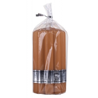 Świeca słupek ryflowana DONAU HOME Wave, 70x130mm, karmelowy, Świece, Wyposażenie biura