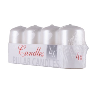 Świeca słupek DONAU HOME Adwent Lakier, 50x80mm, 4 szt., biały perła, Świece, Wyposażenie biura