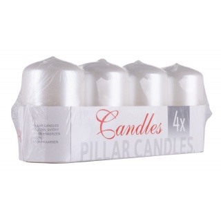 Świeca słupek DONAU HOME Adwent Lakier, 50x80mm, 4 szt., biały perła, Świece, Wyposażenie biura