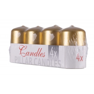 Świeca słupek DONAU HOME Adwent Lakier, 50x80mm, 4 szt., złoty, Świece, Wyposażenie biura