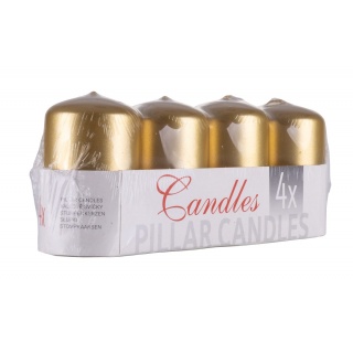 Świeca słupek DONAU HOME Adwent Lakier, 50x80mm, 4 szt., złoty, Świece, Wyposażenie biura