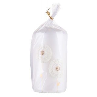 Świeca słupek DONAU HOME Dmuchawce, 70x130mm, biały, Świece, Wyposażenie biura