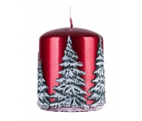 Pillar candle DONAU HOME Frozen Dreams, 70x90mm, red