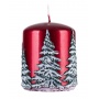 Świeca słupek DONAU HOME Frozen Dreams, 70x90mm, czerwony, Świece, Wyposażenie biura