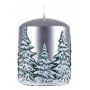 Świeca słupek DONAU HOME Frozen Dreams, 70x90mm, srebrny, Świece, Wyposażenie biura