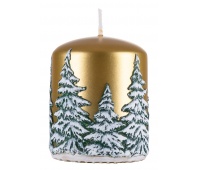 Pillar candle DONAU HOME Frozen Dreams, 70x90mm, gold