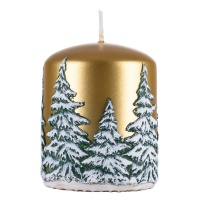Pillar candle DONAU HOME Frozen Dreams, 70x90mm, gold